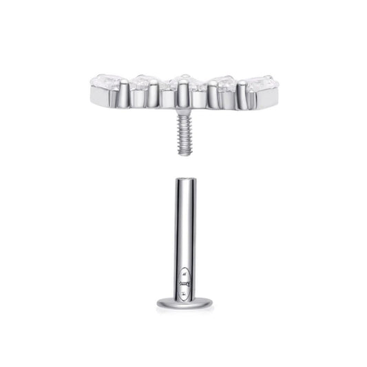 Piercing 5 zirconium baguette , OR 18K . - PARADOXE