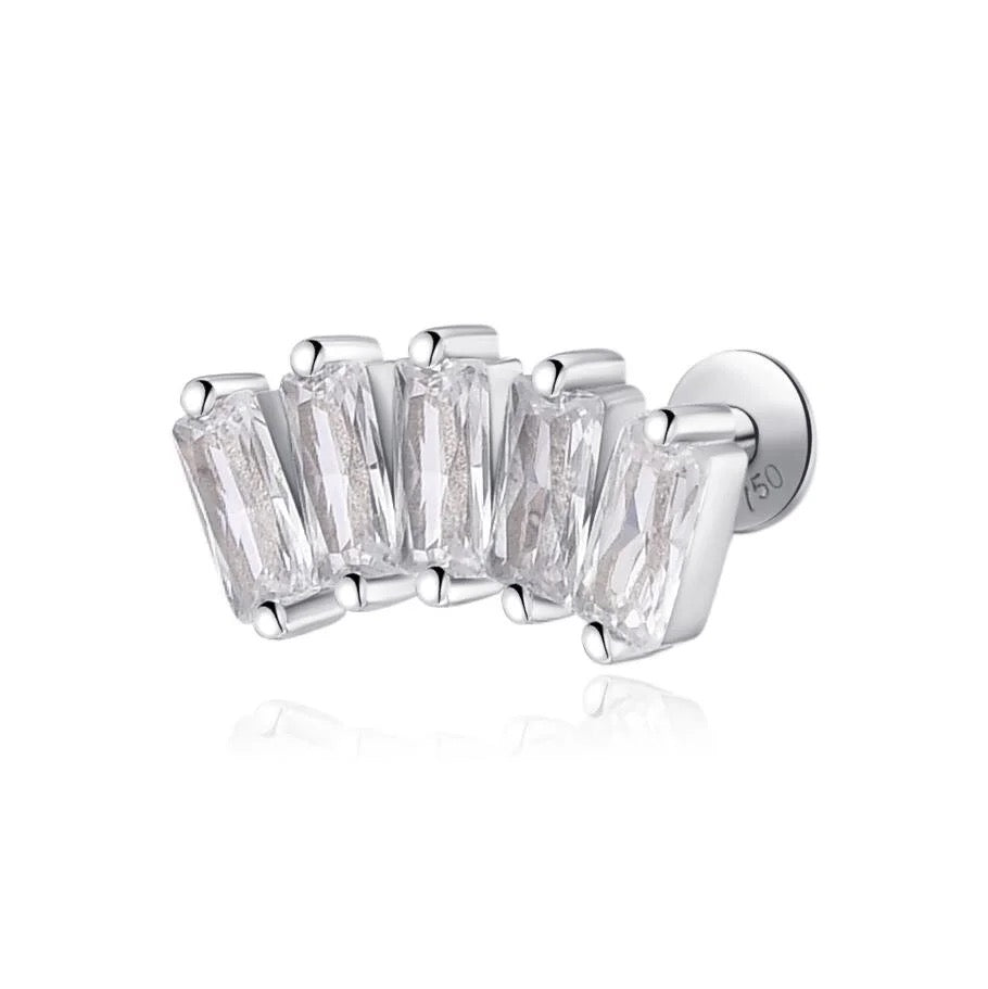 Piercing 5 zirconium baguette , OR 18K . - PARADOXE