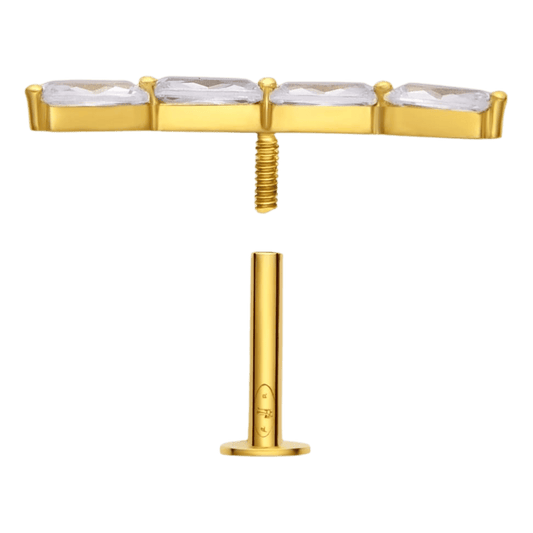 Piercing arc 4 zircon , OR 18K. - PARADOXE