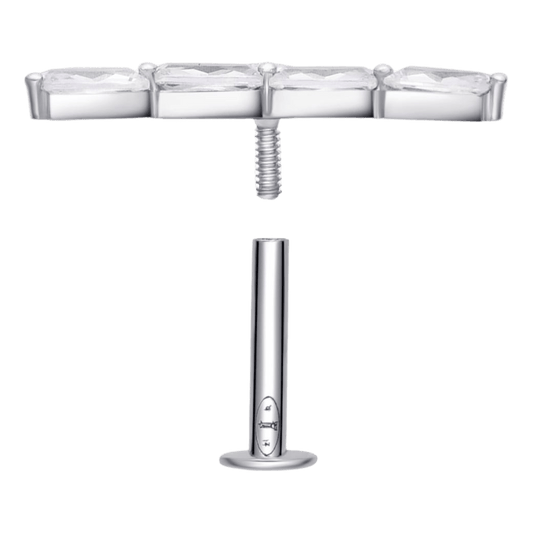 Piercing arc 4 zircon , OR BLANC 18K. - PARADOXE