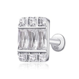 Piercing oreille carré 11 zirconium en or blanc 18 carats