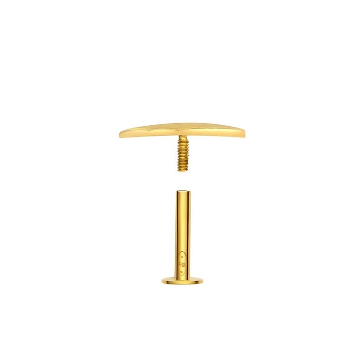 Piercing courbé facetté , OR 18K. - PARADOXE