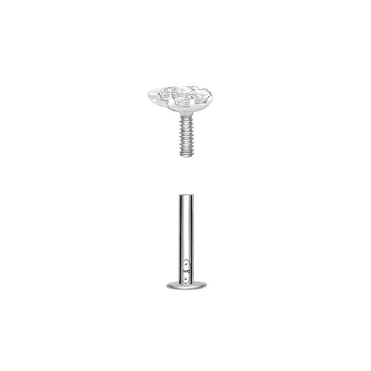 Piercing double marquise , OR BLANC 18K - PARADOXE