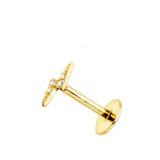 Piercing oreille éclair zirconium en or jaune 18 carats