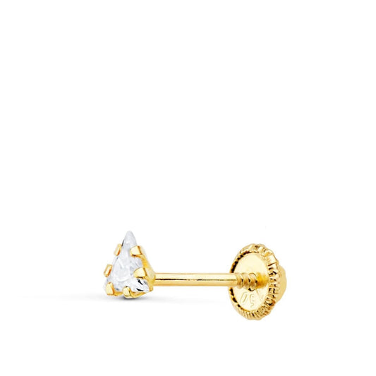 Piercing goute zircon sertis griffes , OR 18K. - PARADOXE