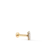 Piercing oreille zirconium long serti clos en or jaune 18 carats