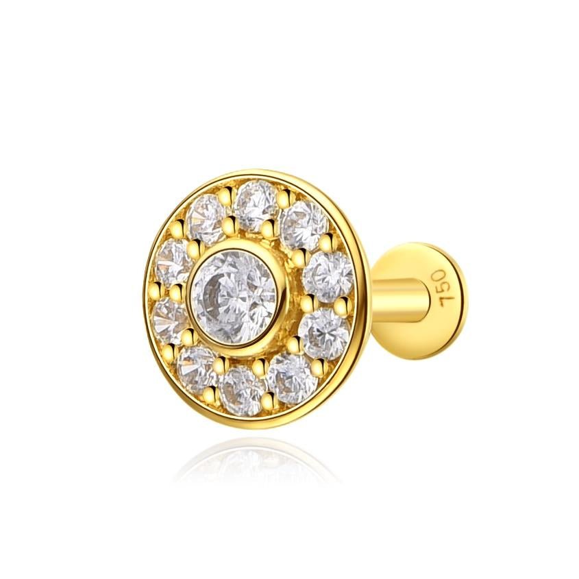Piercing rond 11 zircon , Or 18K. - PARADOXE