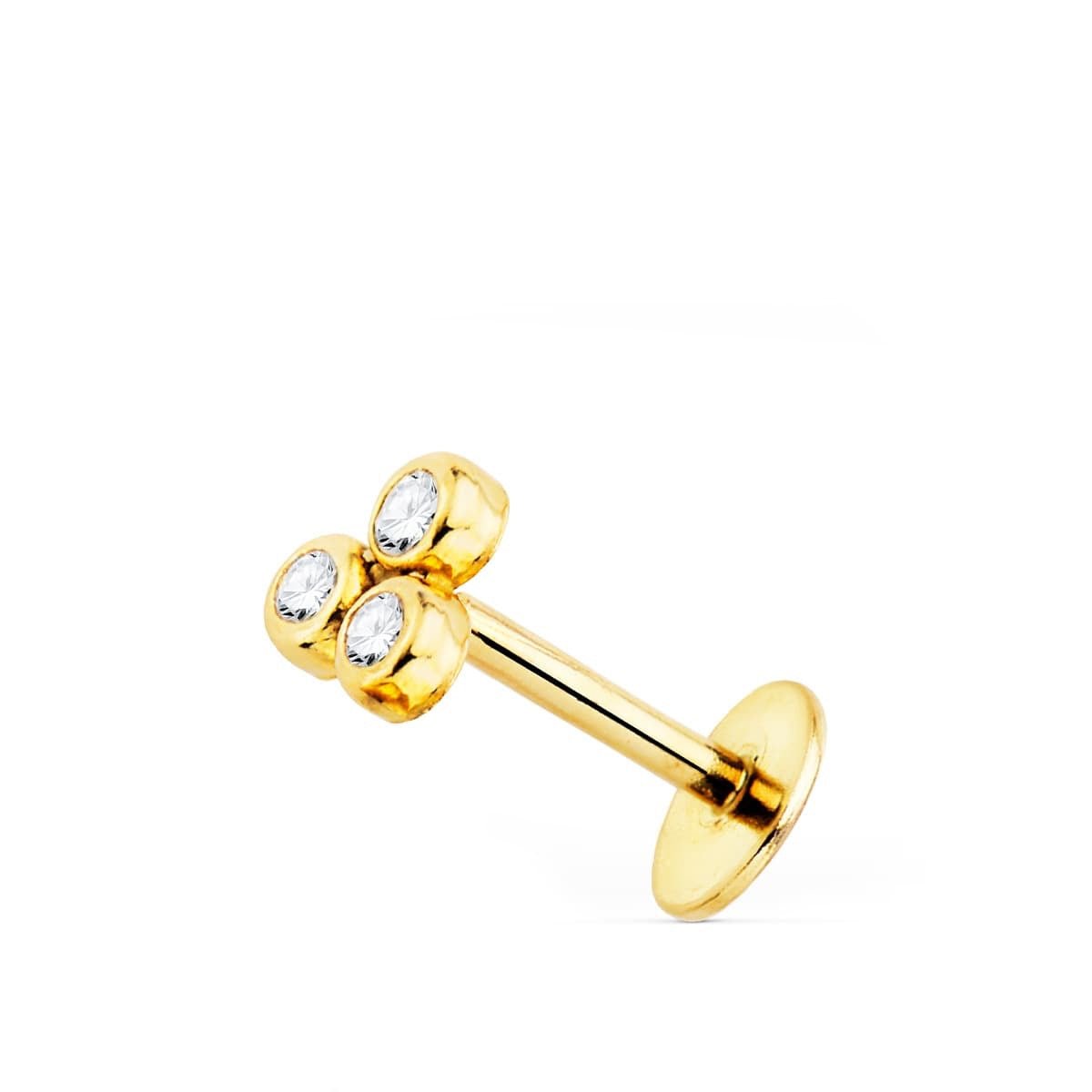 Piercing triangle 3 zircon serti clos, OR 18K . - PARADOXE