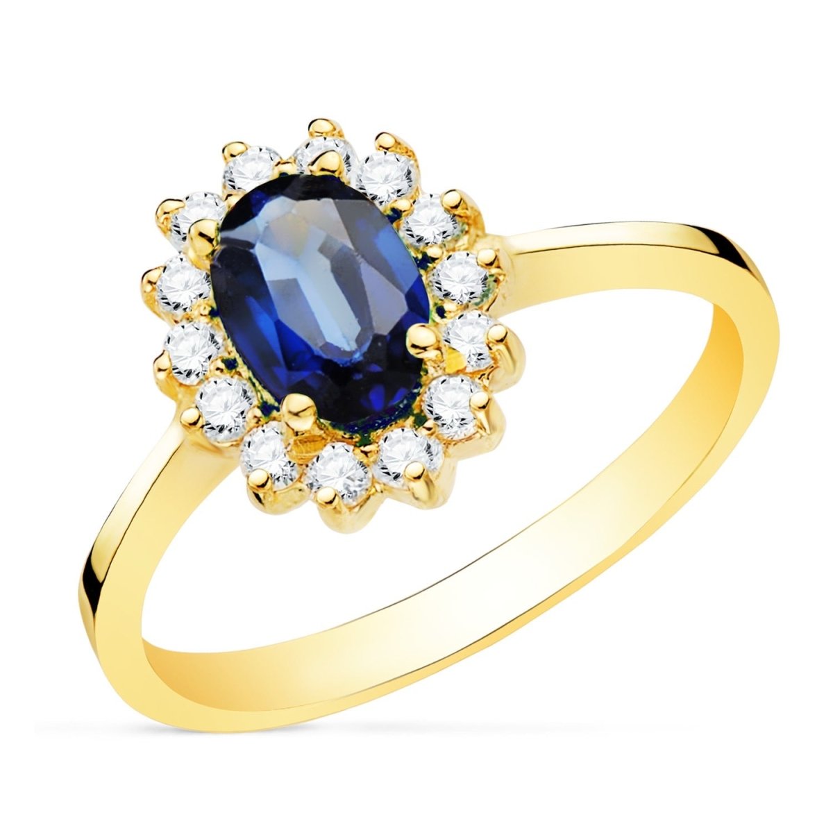 Solitaire Saphir & Diamant , Or 18K - PARADOXE