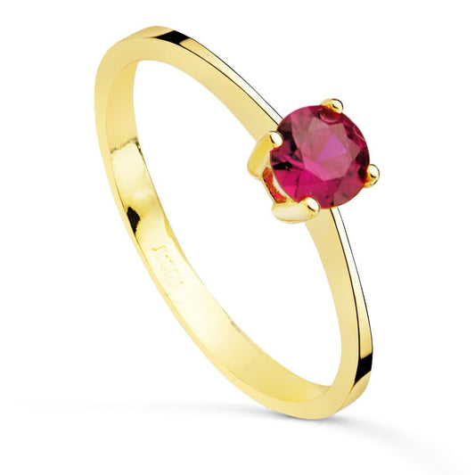 Solitaire zirconium couleur , Or 18K - PARADOXE