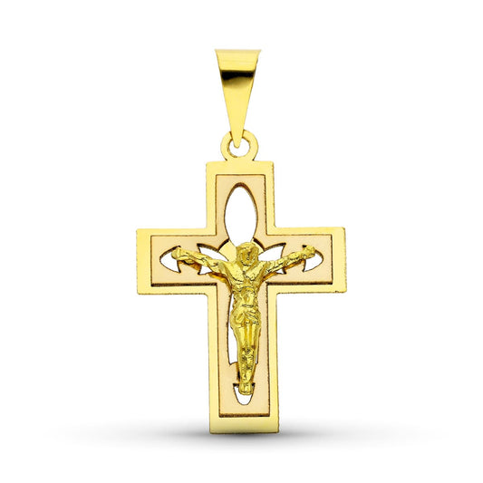 Pendentif croix avec christ ,Or 18K