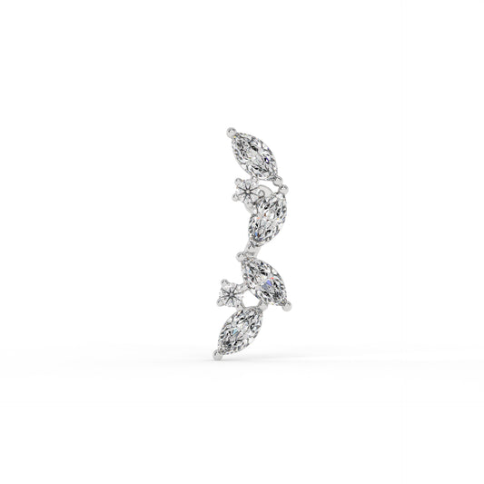 Piercing courbé,OR BLANC 9K.