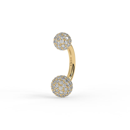 Piercing de nombril oxyde de zirconium, Or 9K