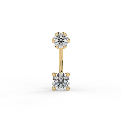 Piercing galbé serti oxyde de zirconium, Or 9K