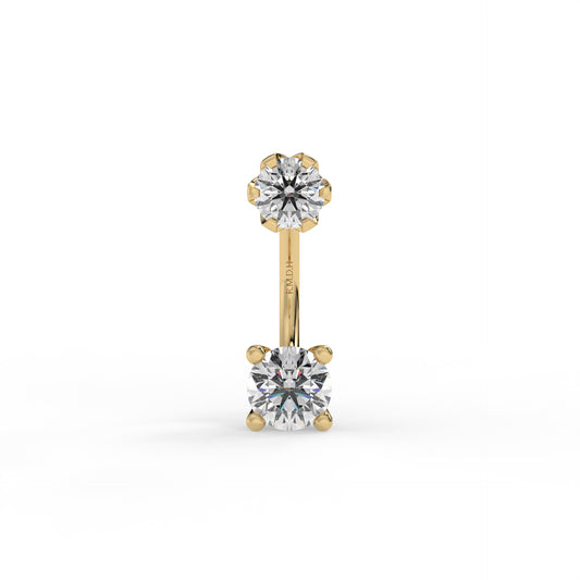 Piercing galbé serti oxyde de zirconium, Or 9K