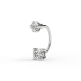Piercing hélix labret courbe sertie zirconium en or blanc 9 carats