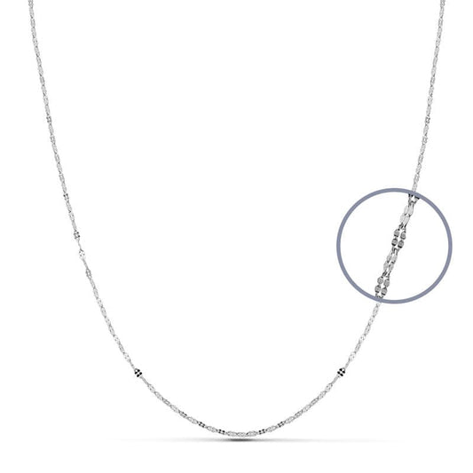 Chaine maille plate , Or blanc 18k