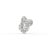 Piercing oreille double brillant zirconium en or blanc 18 carats