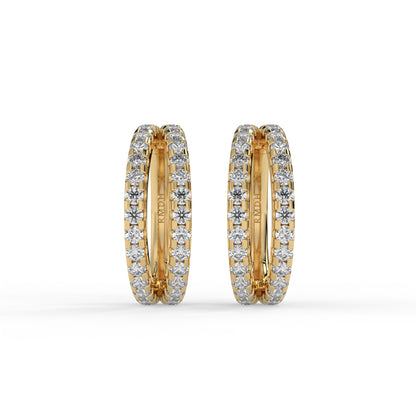 Piercing anneau à double rangée cliquers, OR JAUNE 18K.