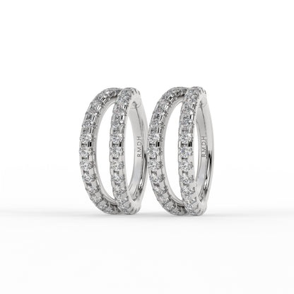 Piercing anneau à double rangée cliquers, OR BLANC 18K.