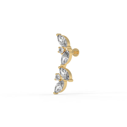 Piercing courbé,OR JAUNE 9K.