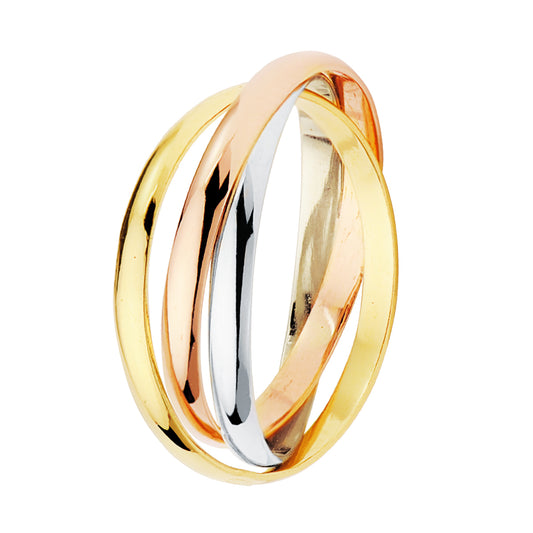 Alliance  trois anneaux , Or tricolore18k