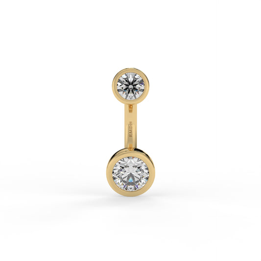 Piercing de nombril oxyde de zirconium, Or 9K