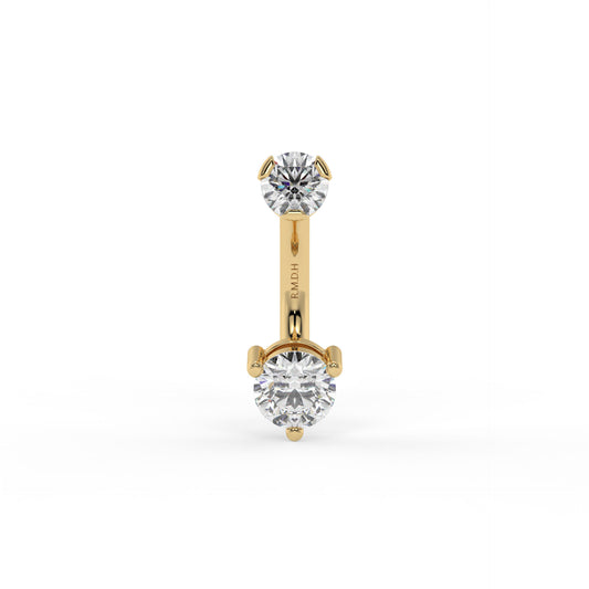 Piercing de nombril oxyde de zirconium, Or 9K