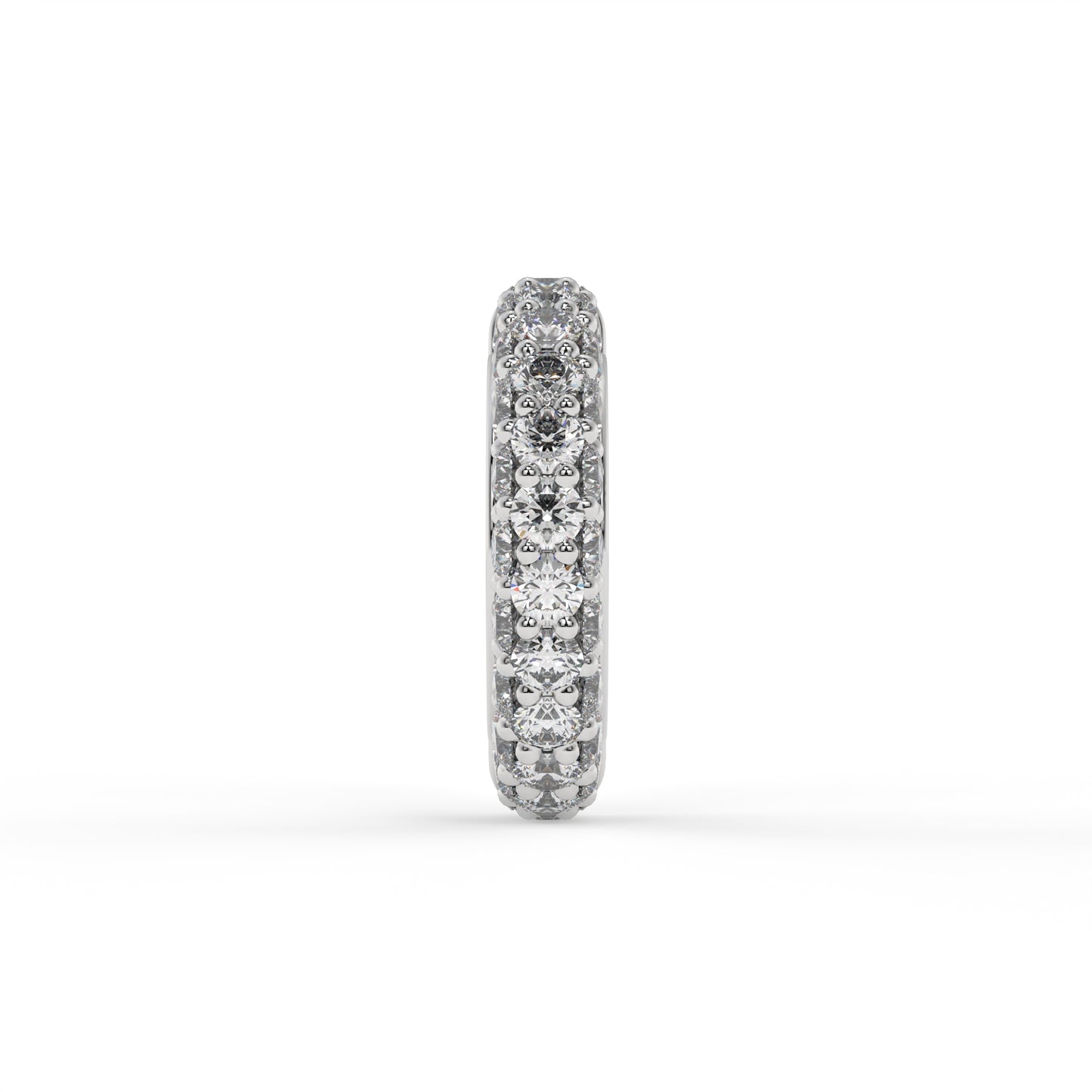 Anneau cliquers zirconium ,Or blanc 9K