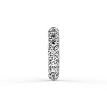 Anneau cliquers zirconium ,Or blanc 9K