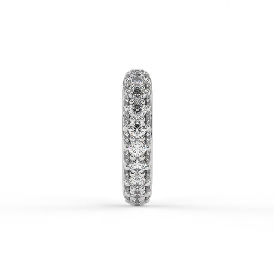 Anneau cliquers zirconium ,Or blanc 9K