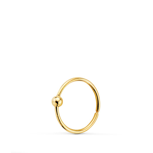 Anneau avec bille lisse , OR  18K