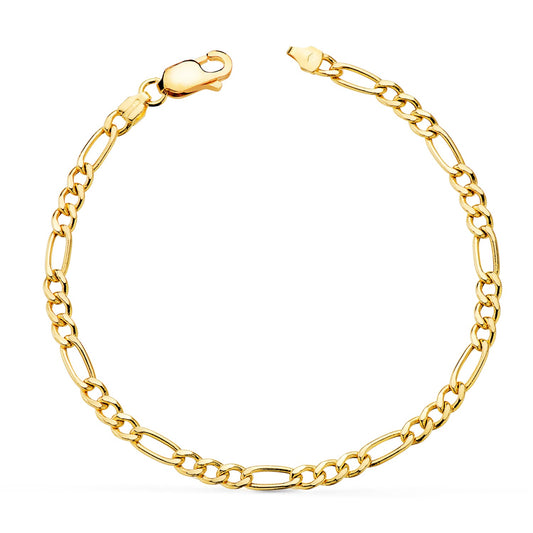 Bracelet maille figaro , Or 18k