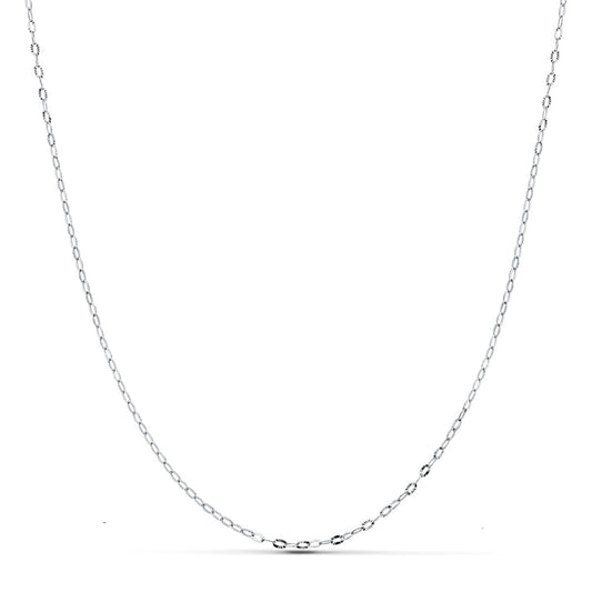 Chaine or blanc maille facettée , Or blanc 18k
