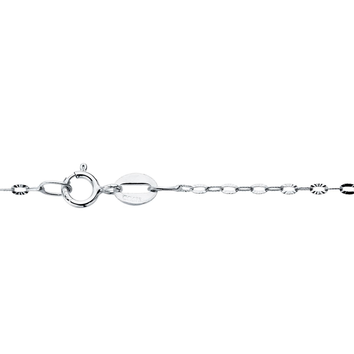 Chaine or blanc maille facettée , Or blanc 18k