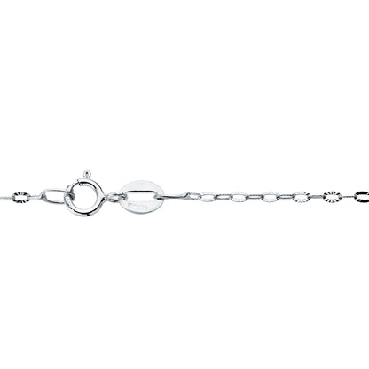 Chaine or blanc maille facettée , Or blanc 18k