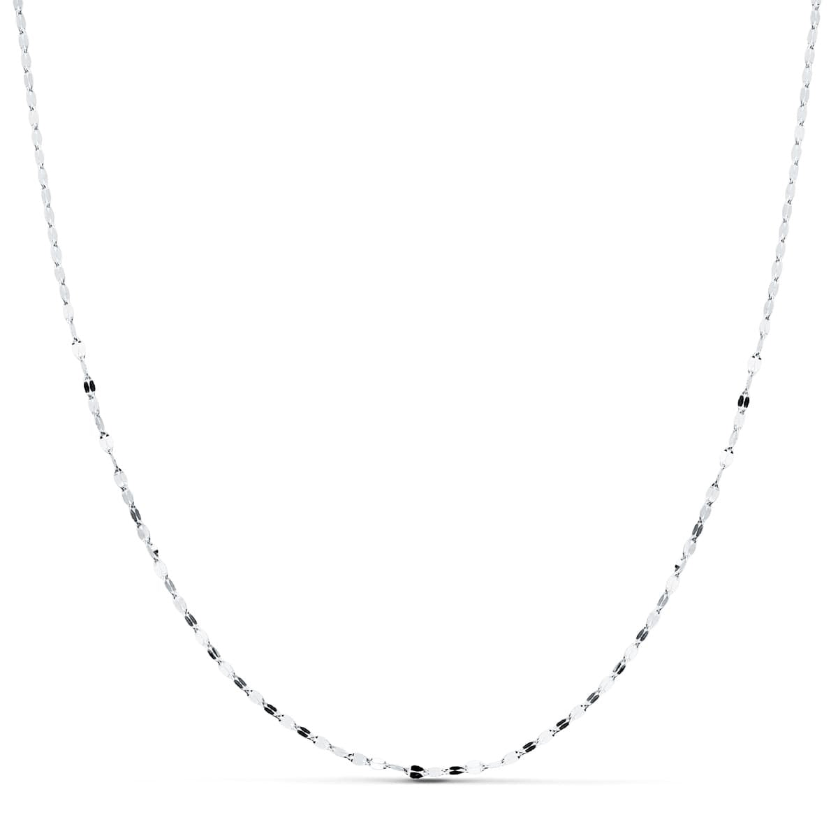 Chaine maille plate ,Or blanc 18k