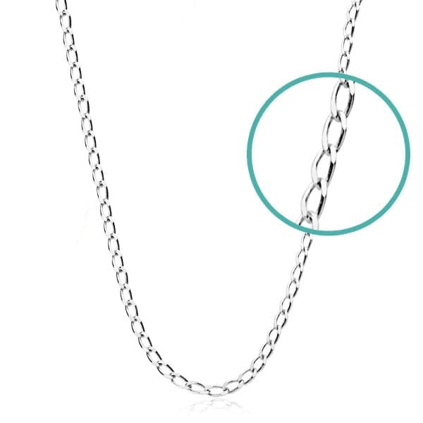 Chaine maille cheval , Or blanc 18k