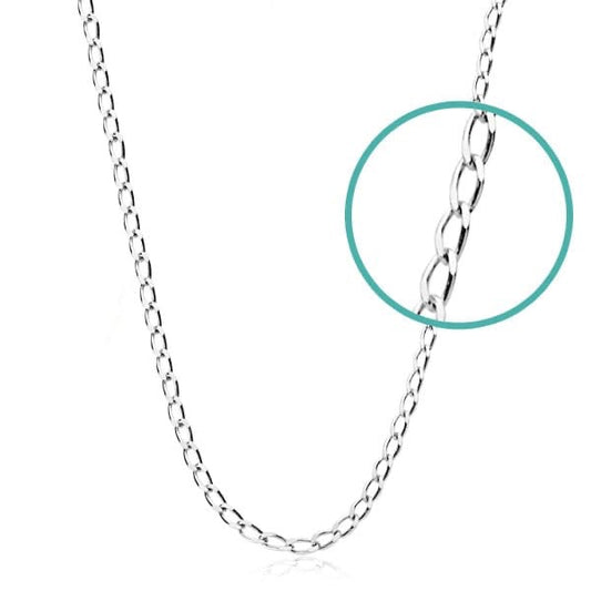 Chaine maille cheval , Or blanc 18k