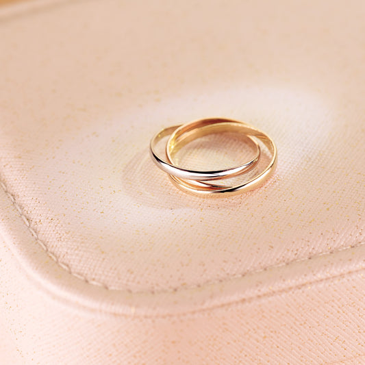 Alliance  trois anneaux , Or tricolore18k