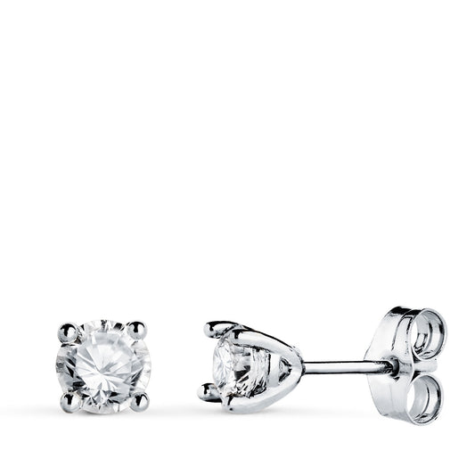 boucles d'oreille diamant g-vs2 ,Or blanc 18K
