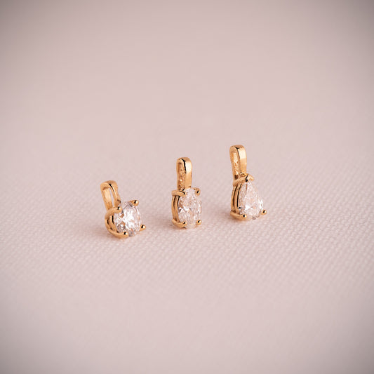 Pendentif diamant poire g-vs1 , Or jaune 18K