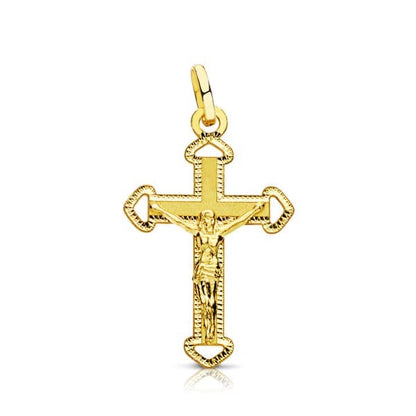 Pendentif croix fine avec christ ,Or 18K