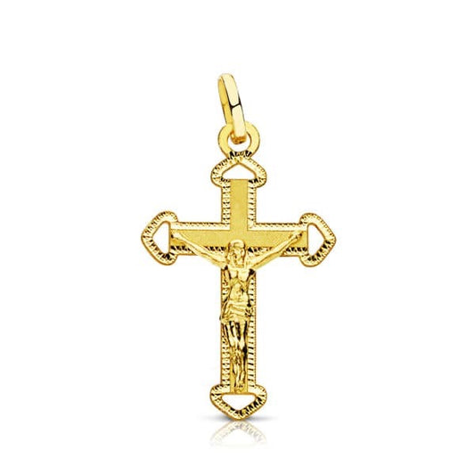 Pendentif croix fine avec christ ,Or 18K