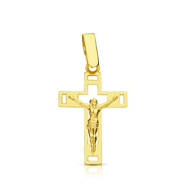 Pendentif croix avec christ , Or 18K