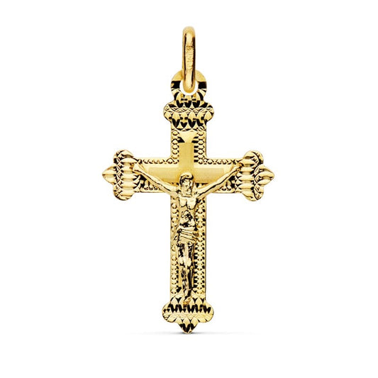 Pendentif croix avec christ , Or 18K