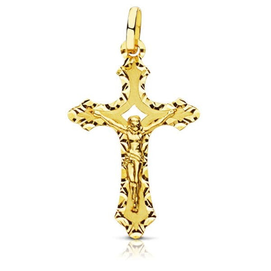 Pendentif croix avec christ ,Or 18K