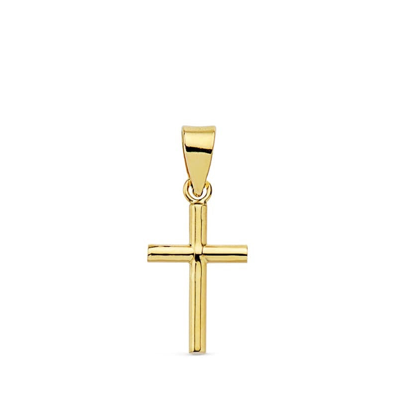 Pendentif croix lisse, Or 18k