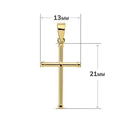 Pendentif croix lisse, Or 18k