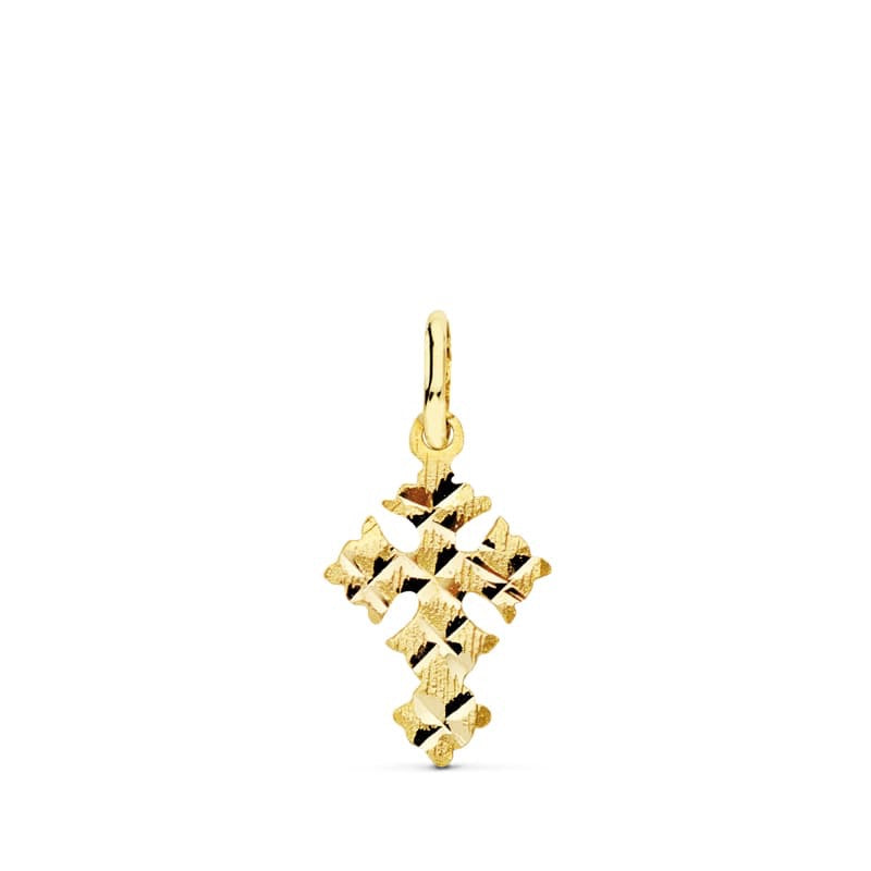 Pendentif croix sculpté, Or 18k